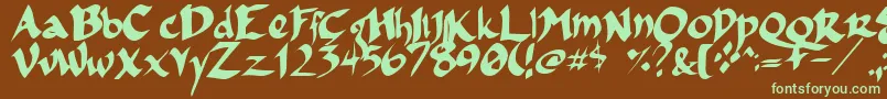 Шрифт FsoIncompetentApprentice – зелёные шрифты на коричневом фоне