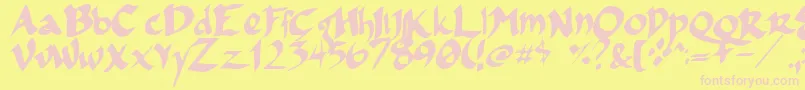 FsoIncompetentApprentice-fontti – vaaleanpunaiset fontit keltaisella taustalla
