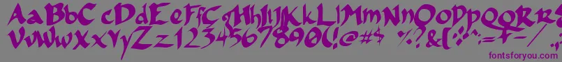 フォントFsoIncompetentApprentice – 紫色のフォント、灰色の背景