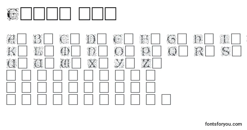 A fonte Eicbl ffy – alfabeto, números, caracteres especiais