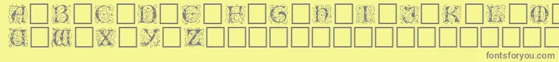 Eicbl ffy Font – Gray Fonts on Yellow Background