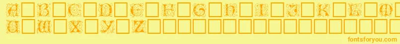 Eicbl ffy Font – Orange Fonts on Yellow Background