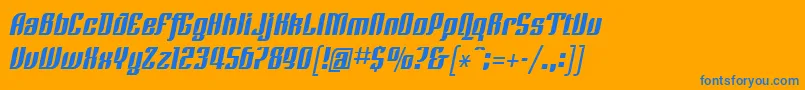 LinotypeRezidentFour Font – Blue Fonts on Orange Background