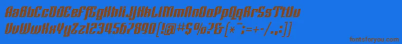 LinotypeRezidentFour Font – Brown Fonts on Blue Background