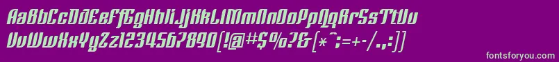 LinotypeRezidentFour Font – Green Fonts on Purple Background