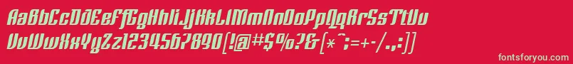 LinotypeRezidentFour Font – Green Fonts on Red Background