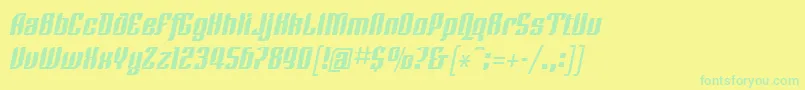 LinotypeRezidentFour Font – Green Fonts on Yellow Background