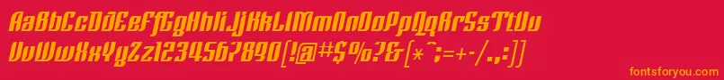 LinotypeRezidentFour Font – Orange Fonts on Red Background