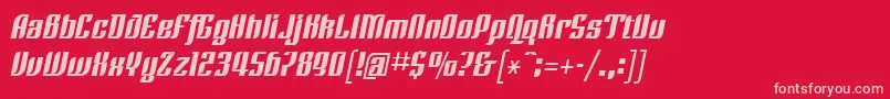 Шрифт LinotypeRezidentFour – розовые шрифты на красном фоне