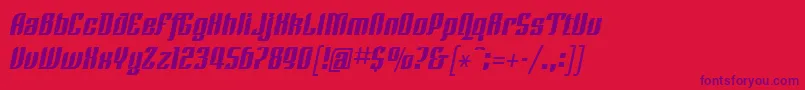 LinotypeRezidentFour Font – Purple Fonts on Red Background