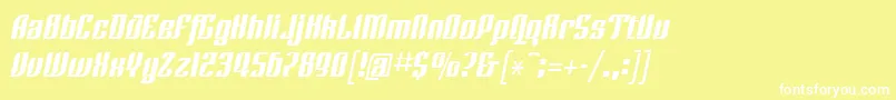 LinotypeRezidentFour Font – White Fonts on Yellow Background