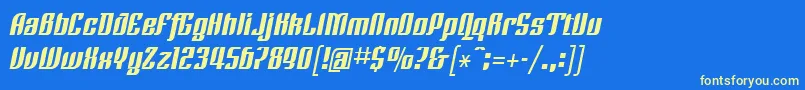 LinotypeRezidentFour Font – Yellow Fonts on Blue Background