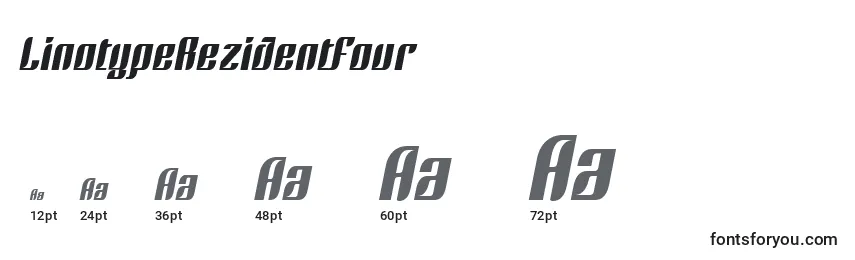 Размеры шрифта LinotypeRezidentFour