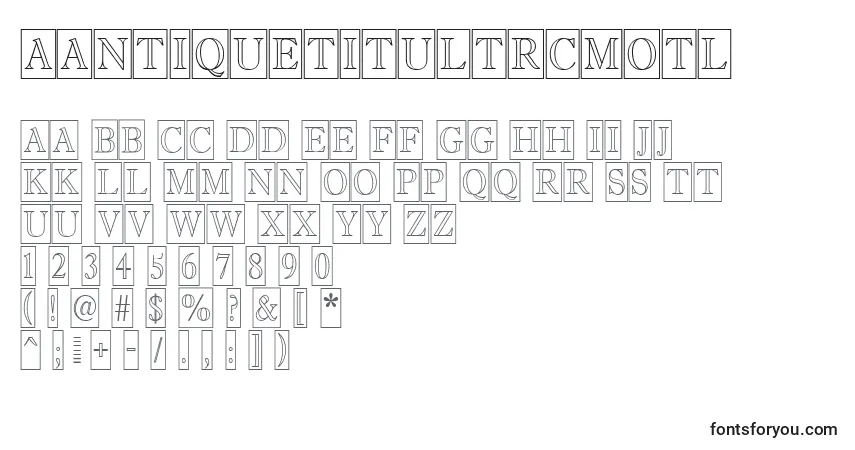 Schriftart AAntiquetitultrcmotl – Alphabet, Zahlen, spezielle Symbole