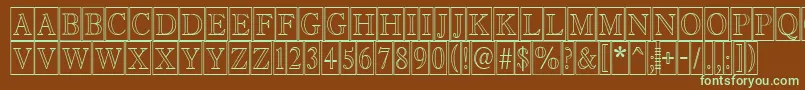 AAntiquetitultrcmotl Font – Green Fonts on Brown Background