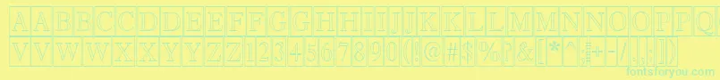 AAntiquetitultrcmotl Font – Green Fonts on Yellow Background
