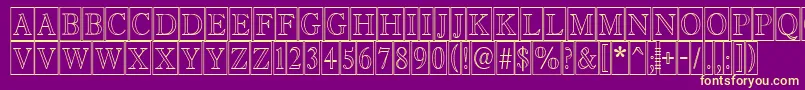 AAntiquetitultrcmotl Font – Yellow Fonts on Purple Background