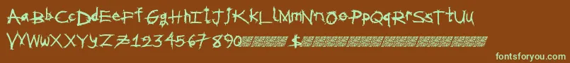 Metalshred Font – Green Fonts on Brown Background
