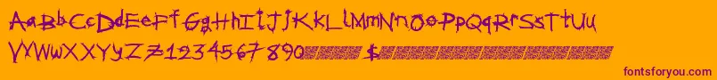 Metalshred Font – Purple Fonts on Orange Background