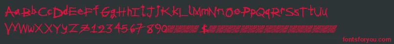 Metalshred-Schriftart – Rote Schriften auf schwarzem Hintergrund