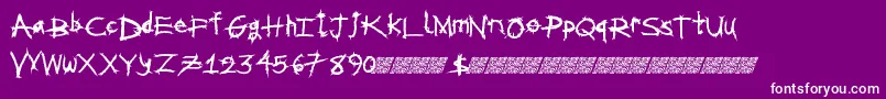 fuente Metalshred – Fuentes Blancas Sobre Fondo Morado