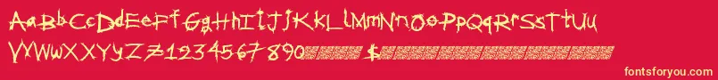 Metalshred Font – Yellow Fonts on Red Background