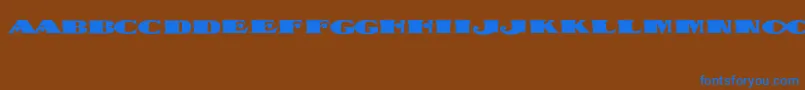 Czcionka DispatchBlack – niebieskie czcionki na brązowym tle