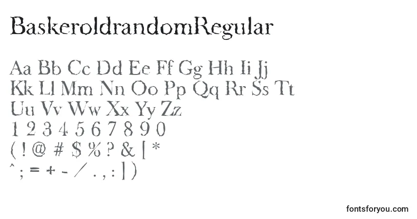 Czcionka BaskeroldrandomRegular – alfabet, cyfry, specjalne znaki