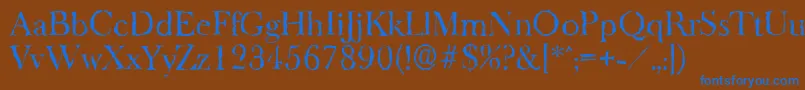 BaskeroldrandomRegular Font – Blue Fonts on Brown Background