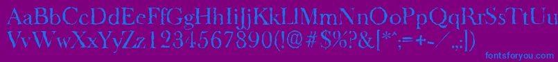 BaskeroldrandomRegular Font – Blue Fonts on Purple Background
