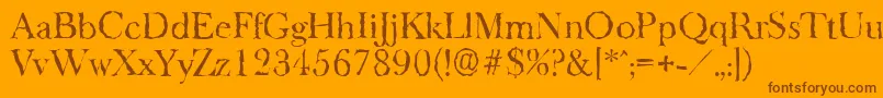BaskeroldrandomRegular Font – Brown Fonts on Orange Background