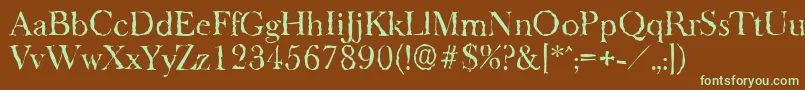 BaskeroldrandomRegular Font – Green Fonts on Brown Background