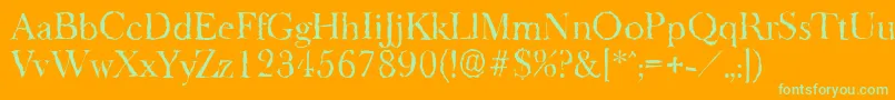 BaskeroldrandomRegular Font – Green Fonts on Orange Background
