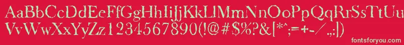 フォントBaskeroldrandomRegular – 赤い背景に緑の文字