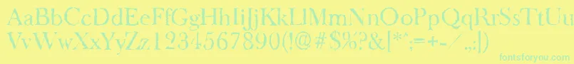 BaskeroldrandomRegular Font – Green Fonts on Yellow Background