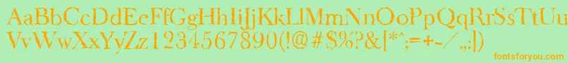 BaskeroldrandomRegular Font – Orange Fonts on Green Background