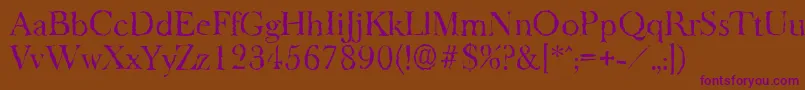 BaskeroldrandomRegular Font – Purple Fonts on Brown Background