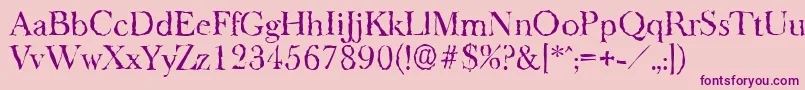 BaskeroldrandomRegular Font – Purple Fonts on Pink Background