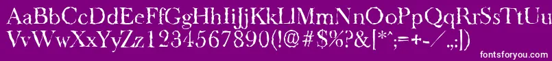 Fonte BaskeroldrandomRegular – fontes brancas em um fundo violeta