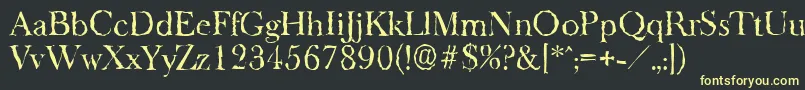 BaskeroldrandomRegular Font – Yellow Fonts on Black Background