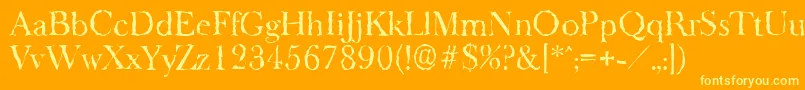 BaskeroldrandomRegular Font – Yellow Fonts on Orange Background