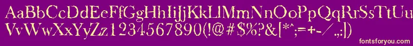 BaskeroldrandomRegular Font – Yellow Fonts on Purple Background