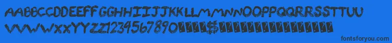 Rockinglines Font – Black Fonts on Blue Background