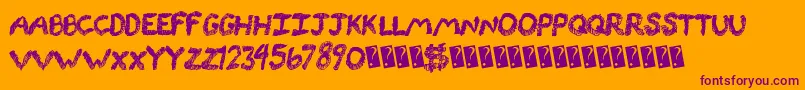 Rockinglines Font – Purple Fonts on Orange Background