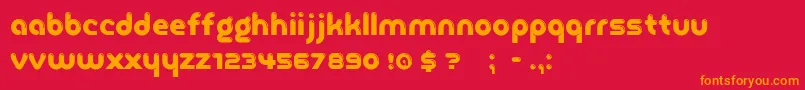 フォントGlasoorFf4f – 赤い背景にオレンジの文字