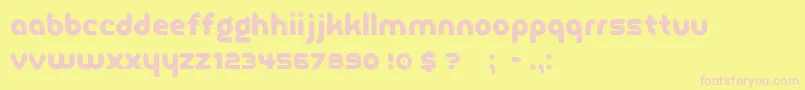 GlasoorFf4f-fontti – vaaleanpunaiset fontit keltaisella taustalla