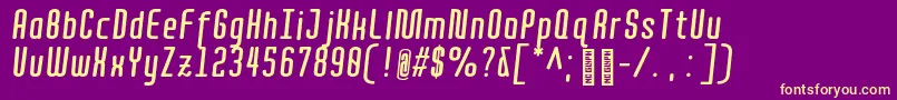 QuotaBolditaliccond. Font – Yellow Fonts on Purple Background