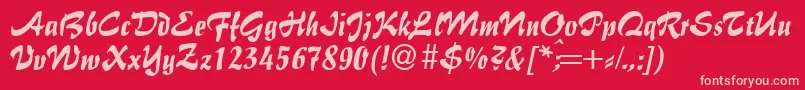フォントImpactdbNormal – 赤い背景にピンクのフォント