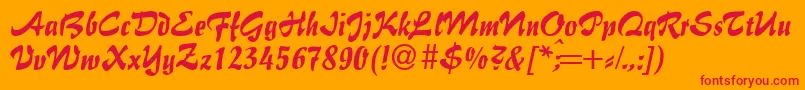 ImpactdbNormal Font – Red Fonts on Orange Background