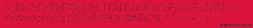 GlyphaltstdThin Font – Black Fonts on Red Background
